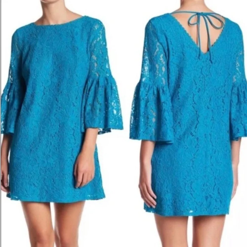 NWT Laundry by Shelly Segal Cocktail Dress Enamel Blue size 2